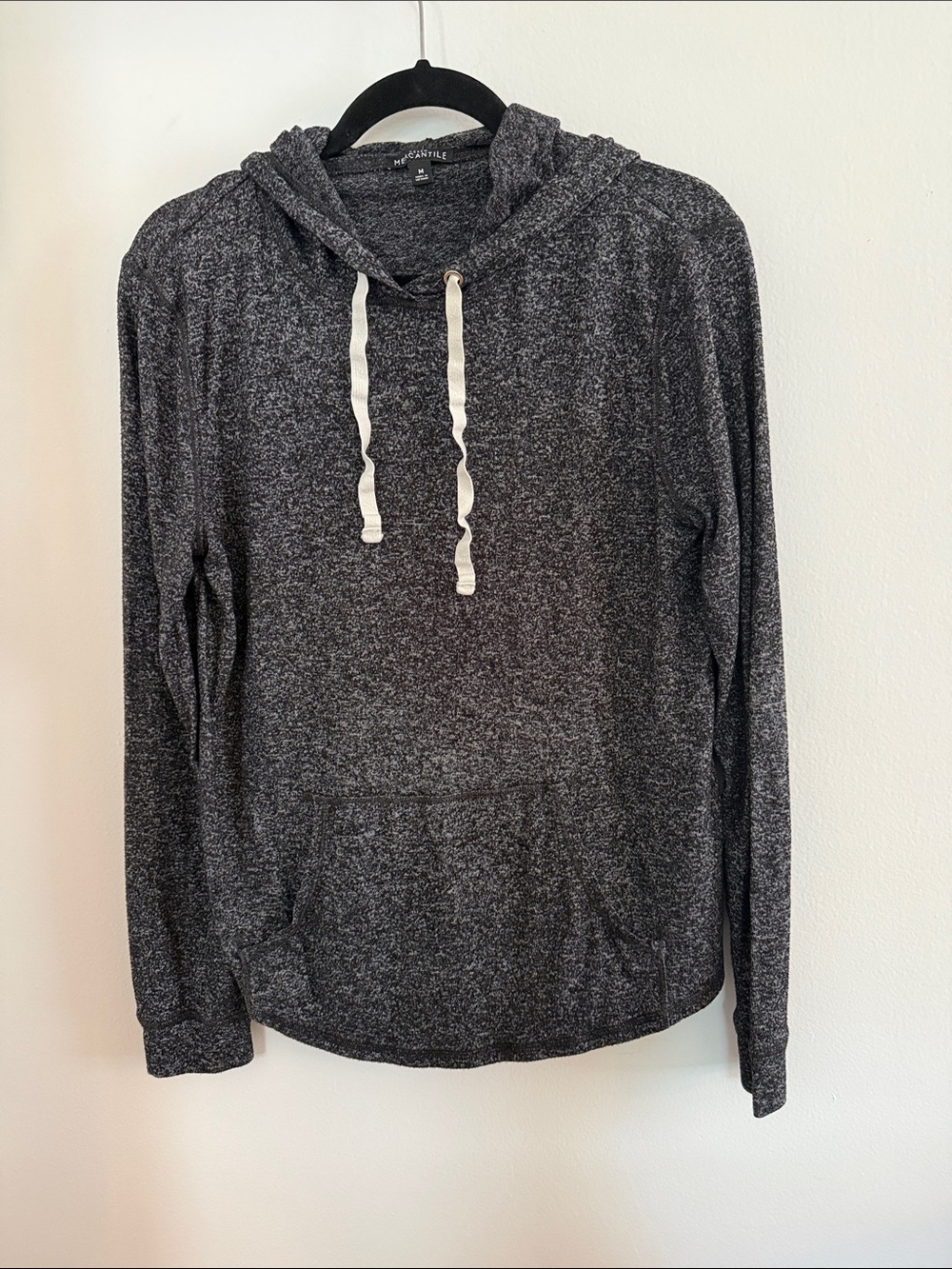 J. Crew Women's Heather Charcoal Crewneck Hooded Sweater
